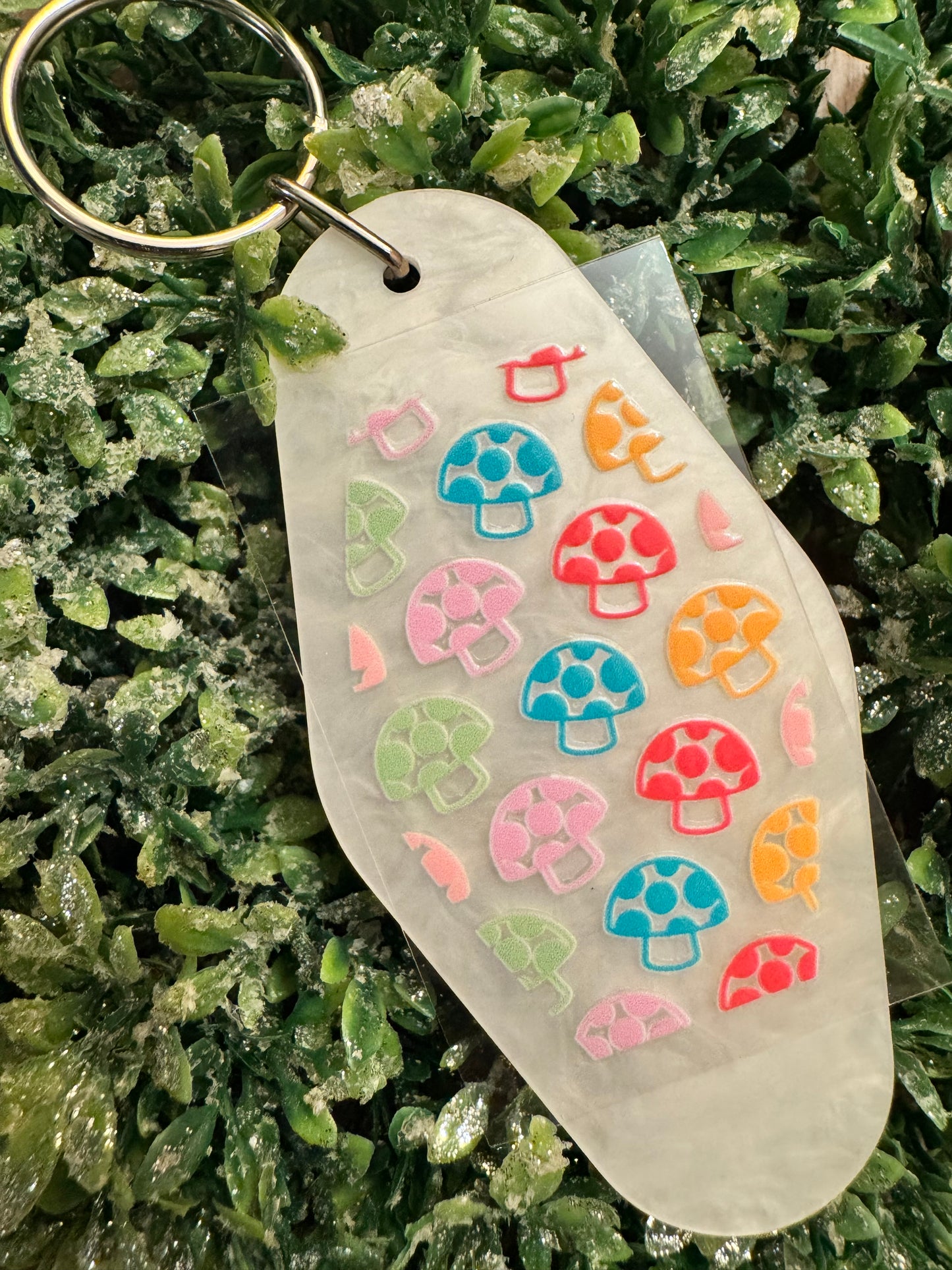 Colorful Mushrooms Keychain Decal