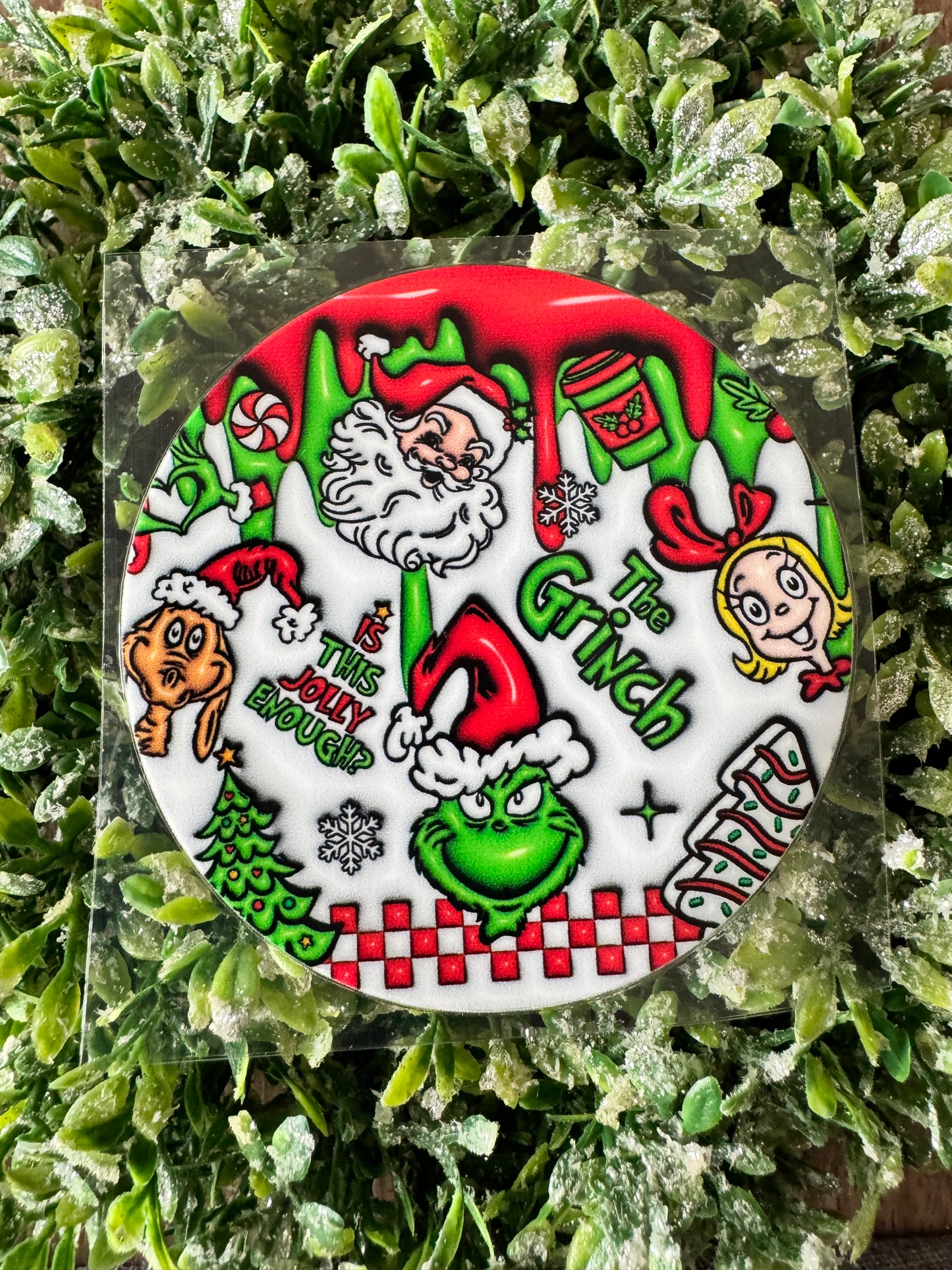 Puffy Green Guy & Friends Circle Decal