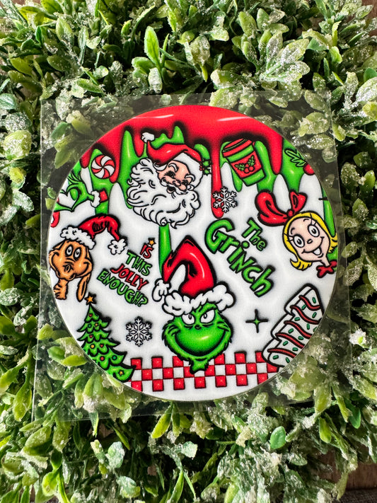 Puffy Green Guy & Friends Circle Decal