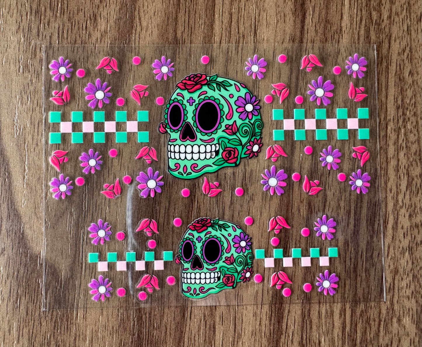 Checkered Sugar Skull Mini Wrap