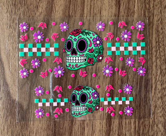 Checkered Sugar Skull Mini Wrap