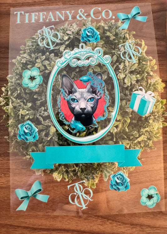 Teal Boujee Cat Notebook Wrap (Medium)