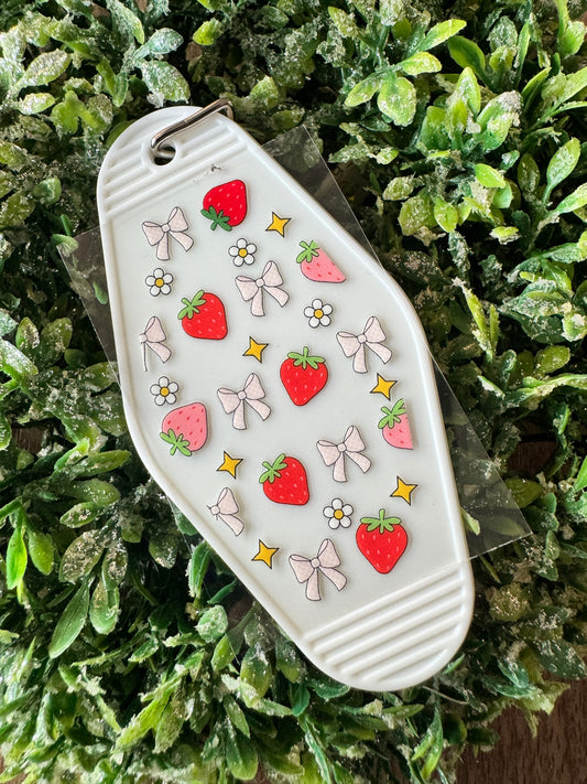 Strawberry Bows Keychain Decal