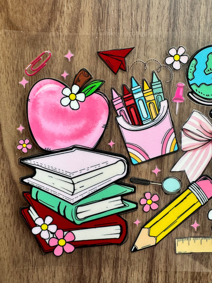 Cute School Supplies Cup Wrap