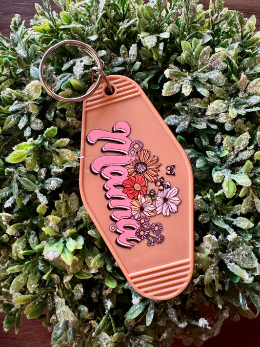 Flowery Mama Keychain