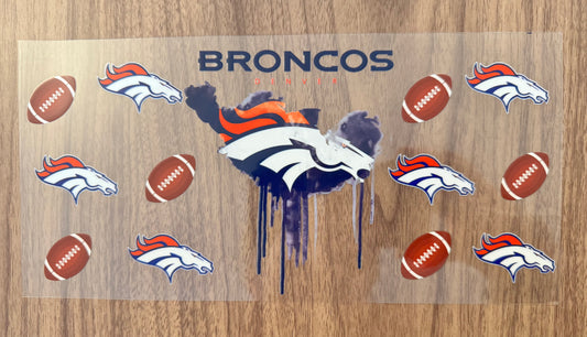 Denver Football Paint Drip Cup Wrap