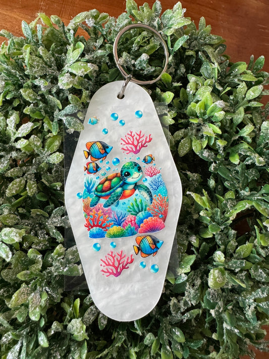 Cute Sea Turtle Keychain Decal