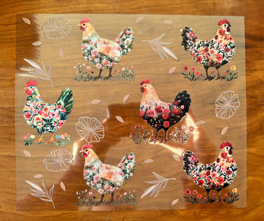 Flowery Chickens Cup Wrap