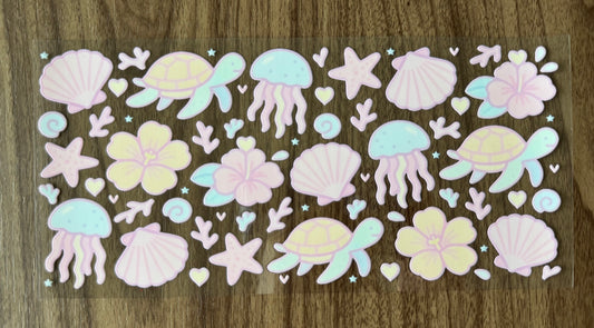 Pastel Ocean Animals Cup Wrap