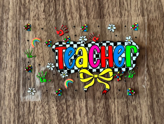 Checkered Teacher Card Wrap