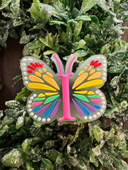 Butterfly Initial Shoe Charms