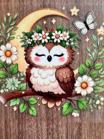 Cute Brown Owl Cup Wrap