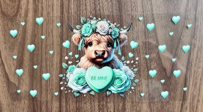 Teal Heart Cow Cup Wrap