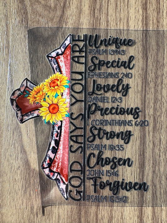 Blessed Mama & Cross Decal Sheet
