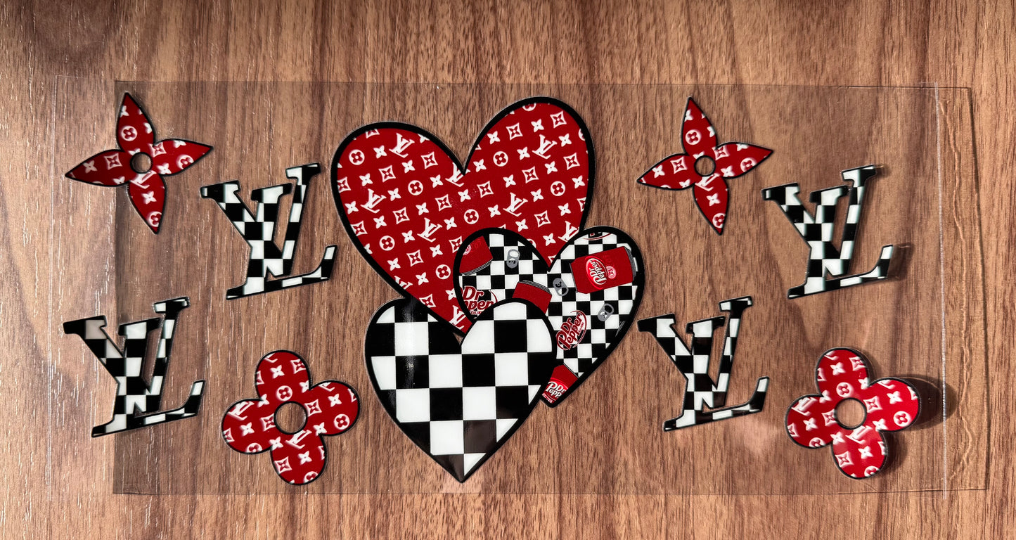 Maroon Loo Boujee Hearts Cup Wrap