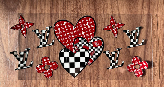 Maroon Loo Boujee Hearts Cup Wrap