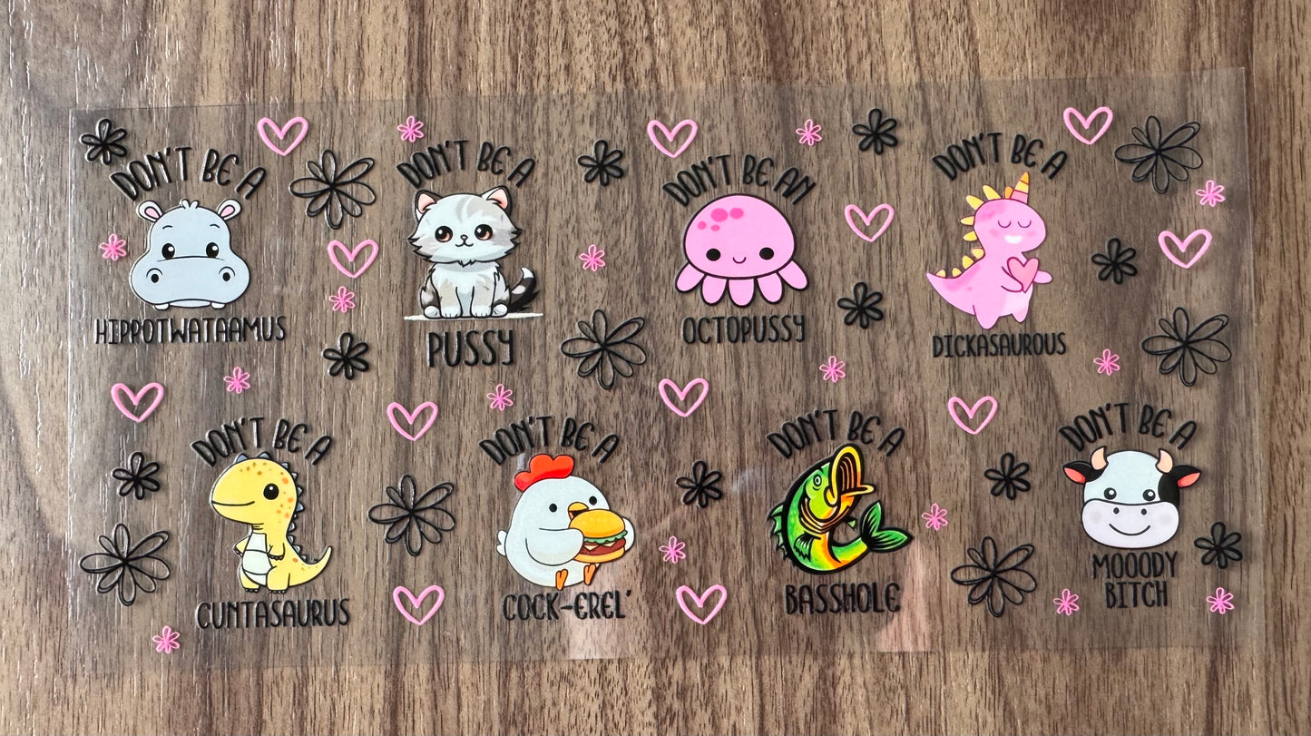 Swearing Animals Cup Wrap