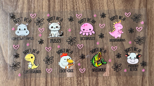 Swearing Animals Cup Wrap