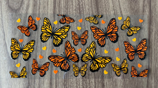 Orange Butterflies Cup Wrap