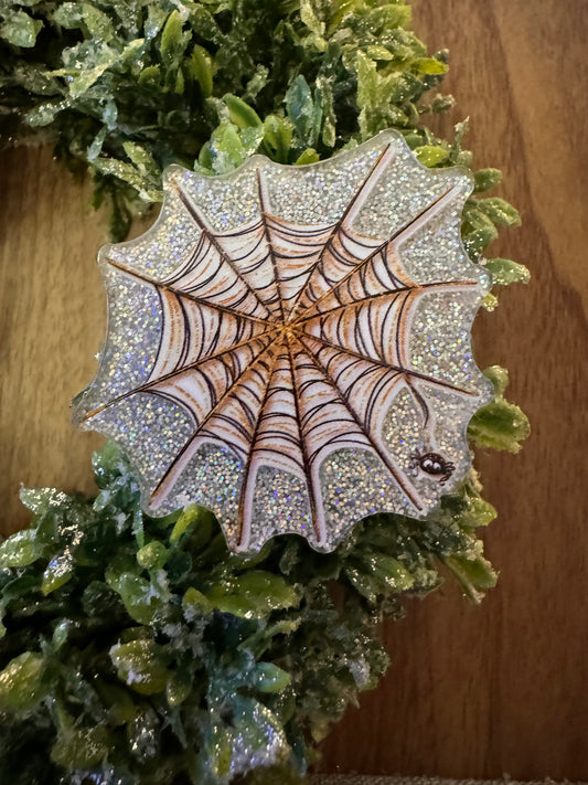 Sparkly Spider Web Magnet