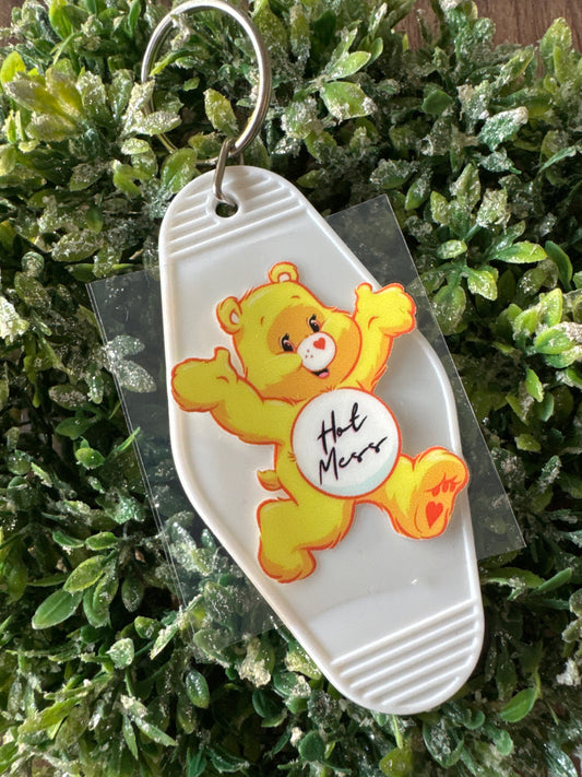 Yellow Mess Swear Bear Keychain Decal
