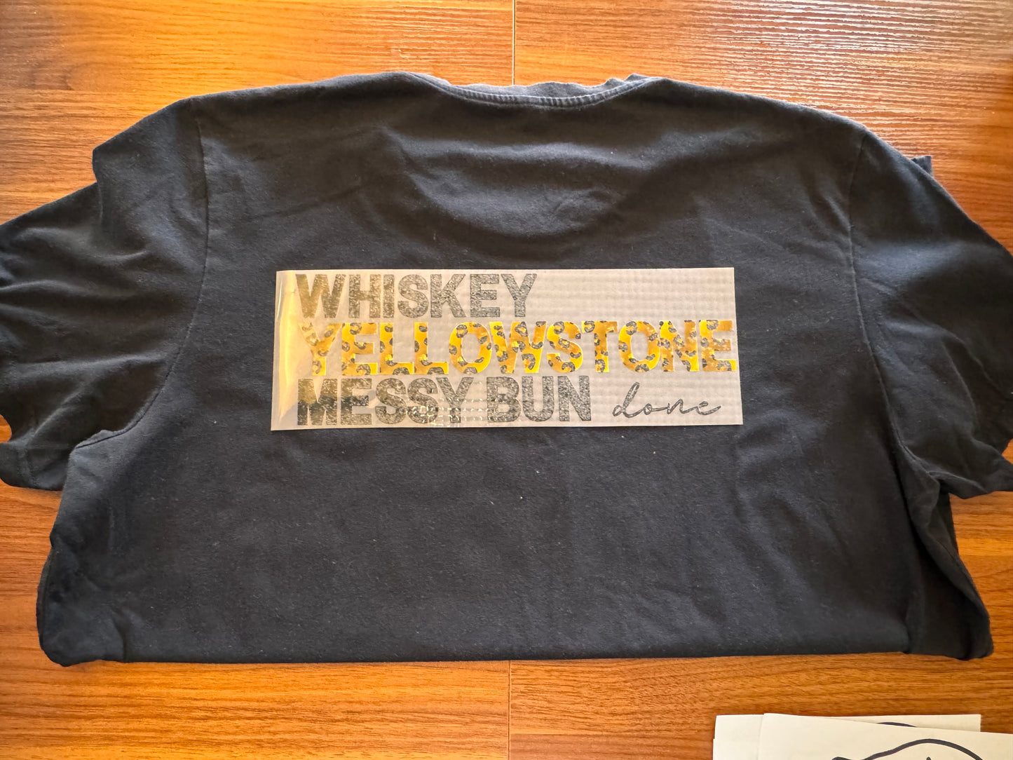 Whiskey, Yellow Stone, Messy Bun Transfer