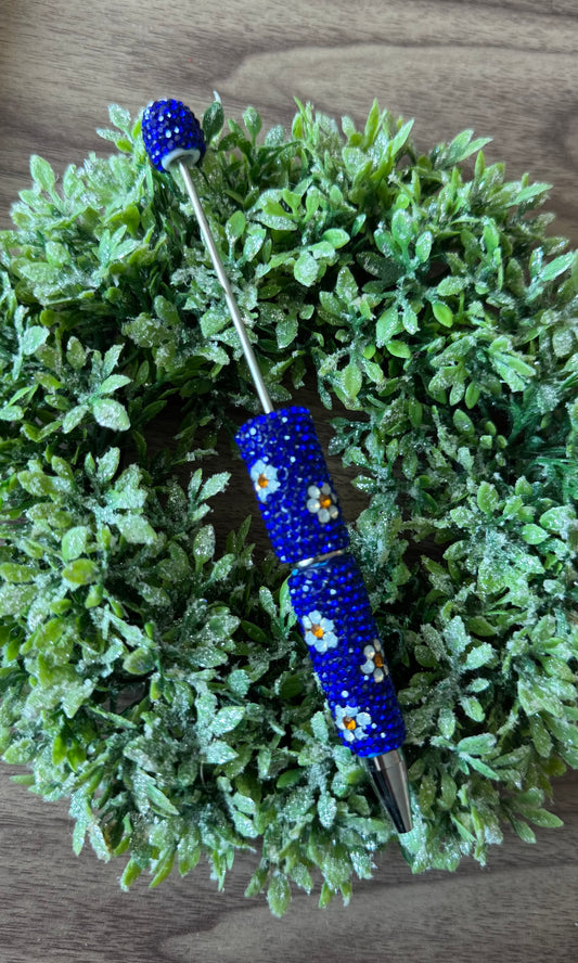 Royal Blue Flowery Fancy Pen