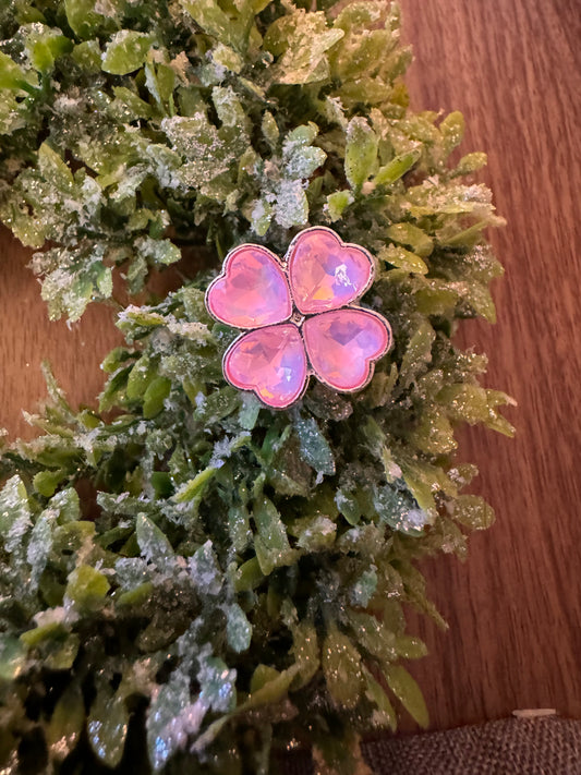 Pink Metal Clover Topper