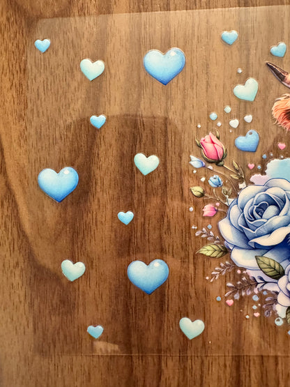 Blue Heart Cow Cup Wrap