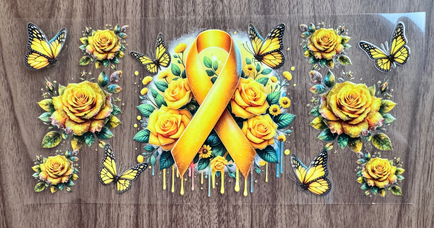 Yellow Awareness Ribbon Cup Wrap