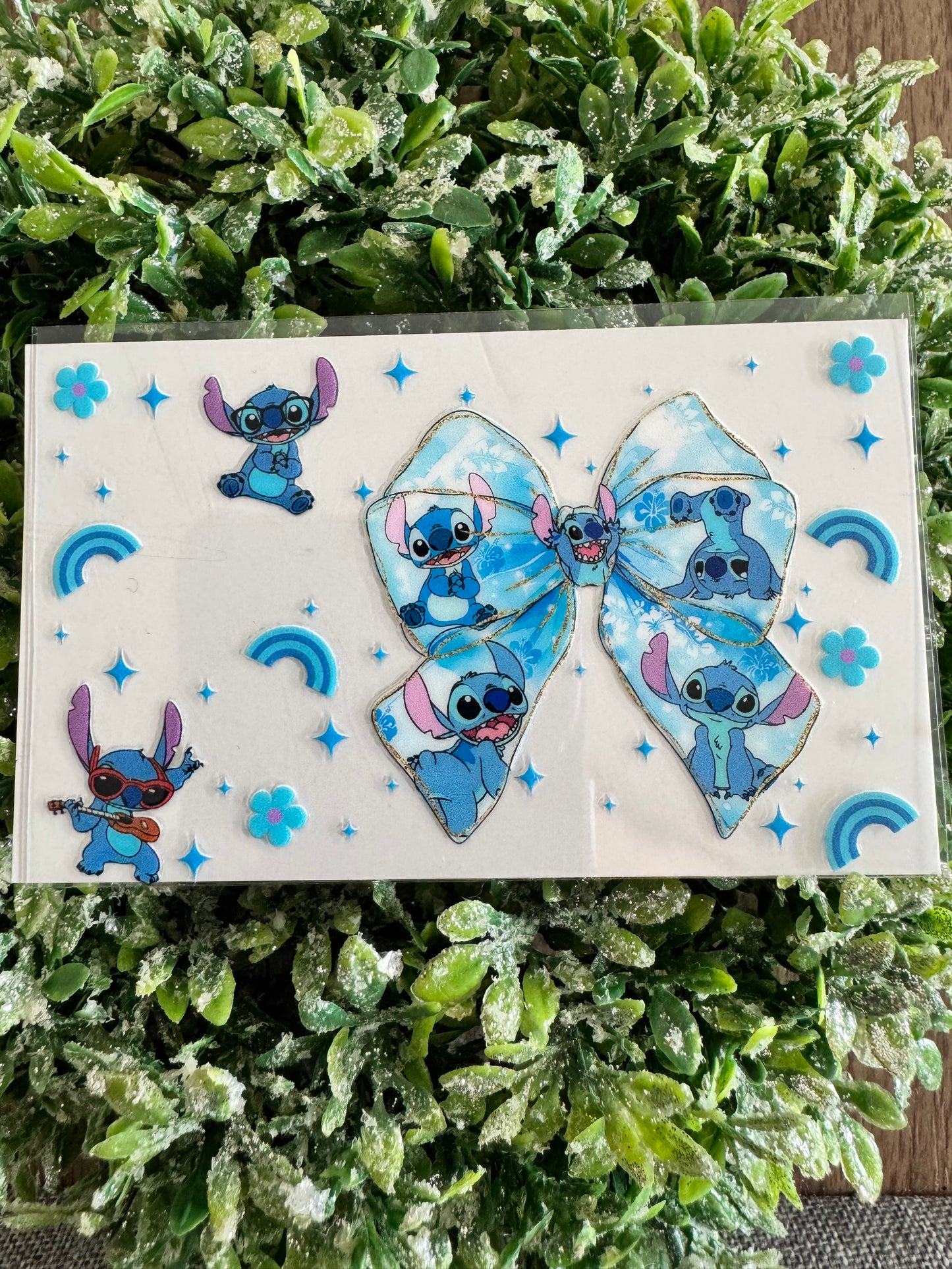 Blue Alien Bow Card Wrap