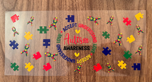 Autism Awareness Cup Wrap