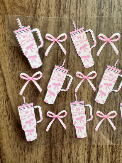 Pink Tumblers & Bows Cup Wrap
