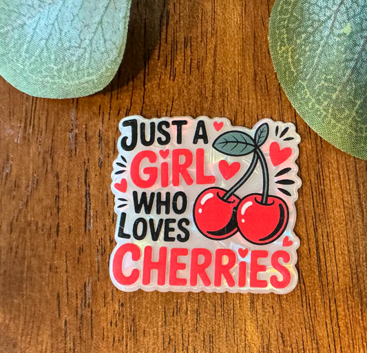 Girl Loves Cherries Acrylic