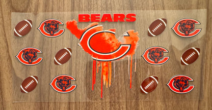 Chicago Football Painter Drip Cup Wrap