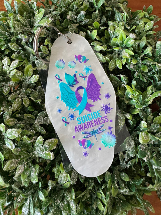 Suicide Awareness Ribbon Keychain Decal