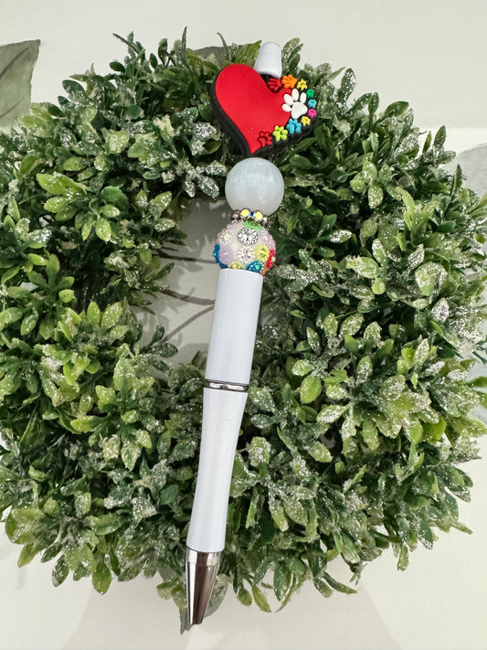 Colorful Paws Heart Pen