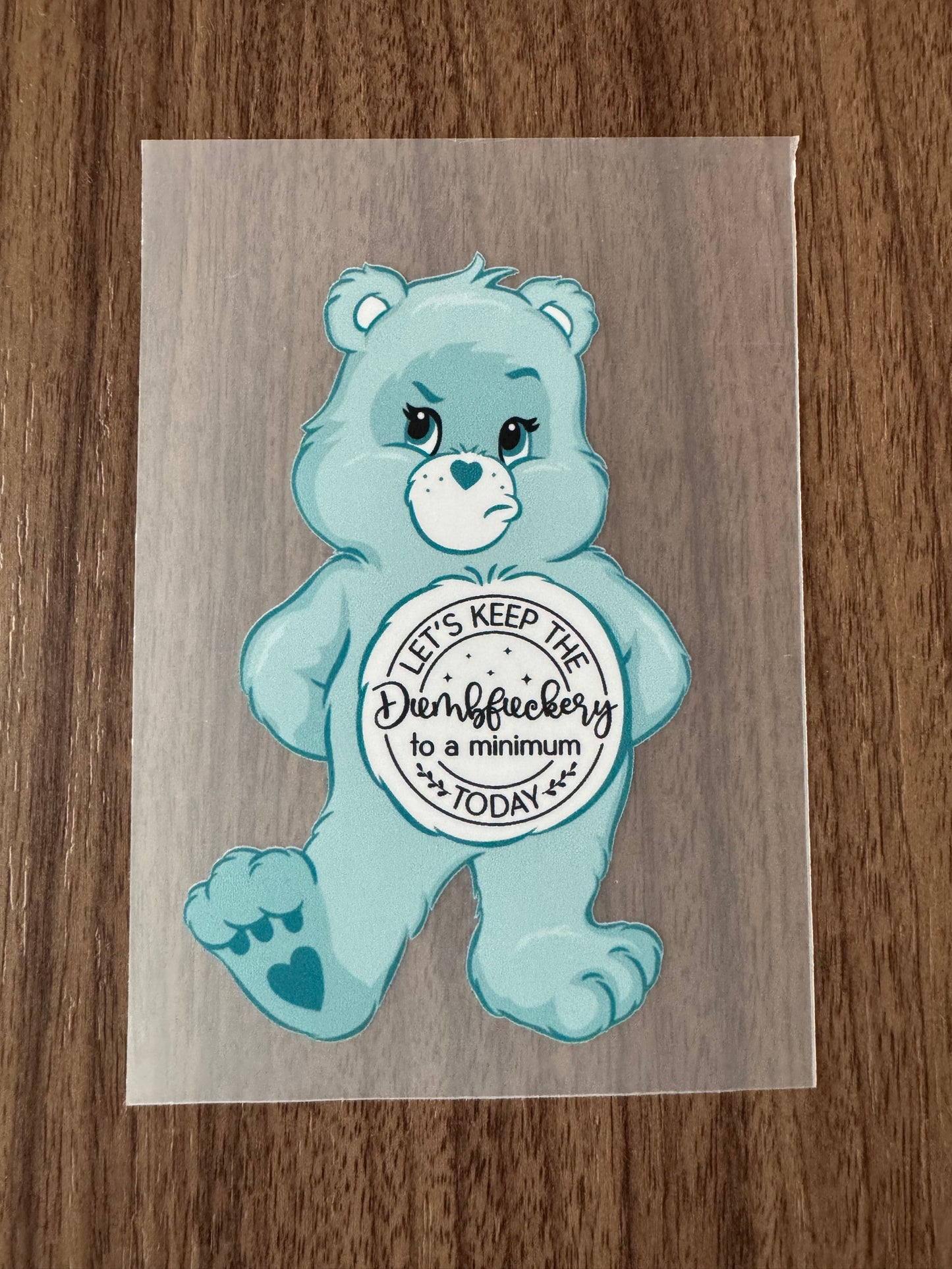 Teal Swear Bear Transfer