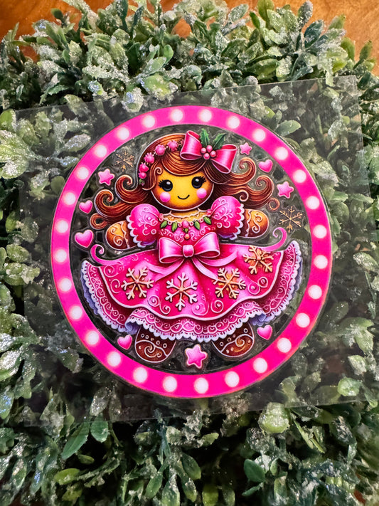 Pink Gingerbread Circle Decal