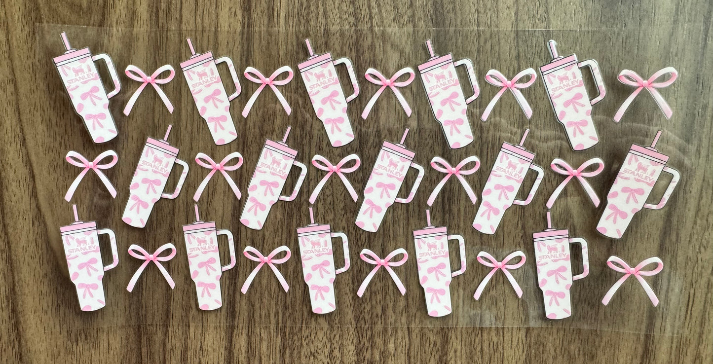 Pink Tumblers & Bows Cup Wrap