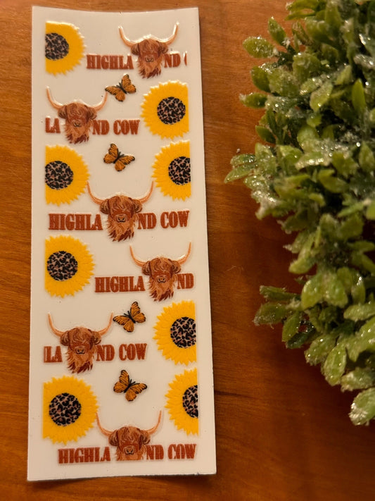 Sunflower Highland Cow Pen Wrap