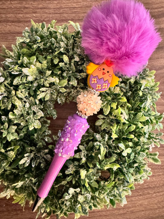 Purple Chicken Pom Pen