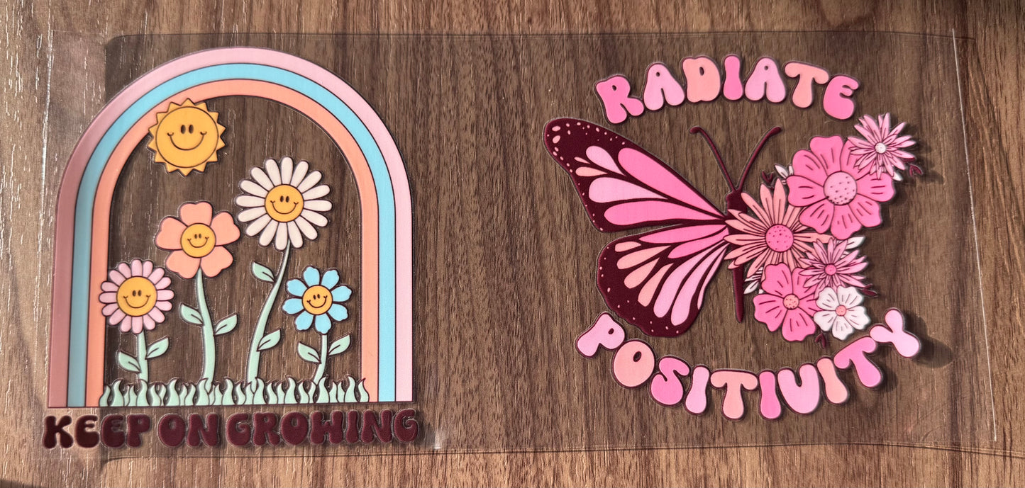 Postive Butterfly & Rainbow Decal Sheet