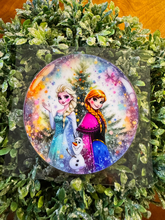 Snow Princesses Christmas Tree Circle Decal