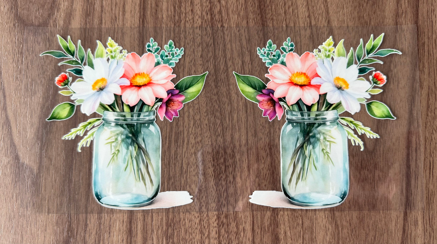 Pink Flower Jar Decal Sheet