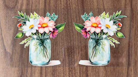 Pink Flower Jar Decal Sheet