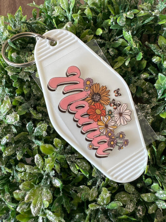 Flowery Mama Keychain Decal