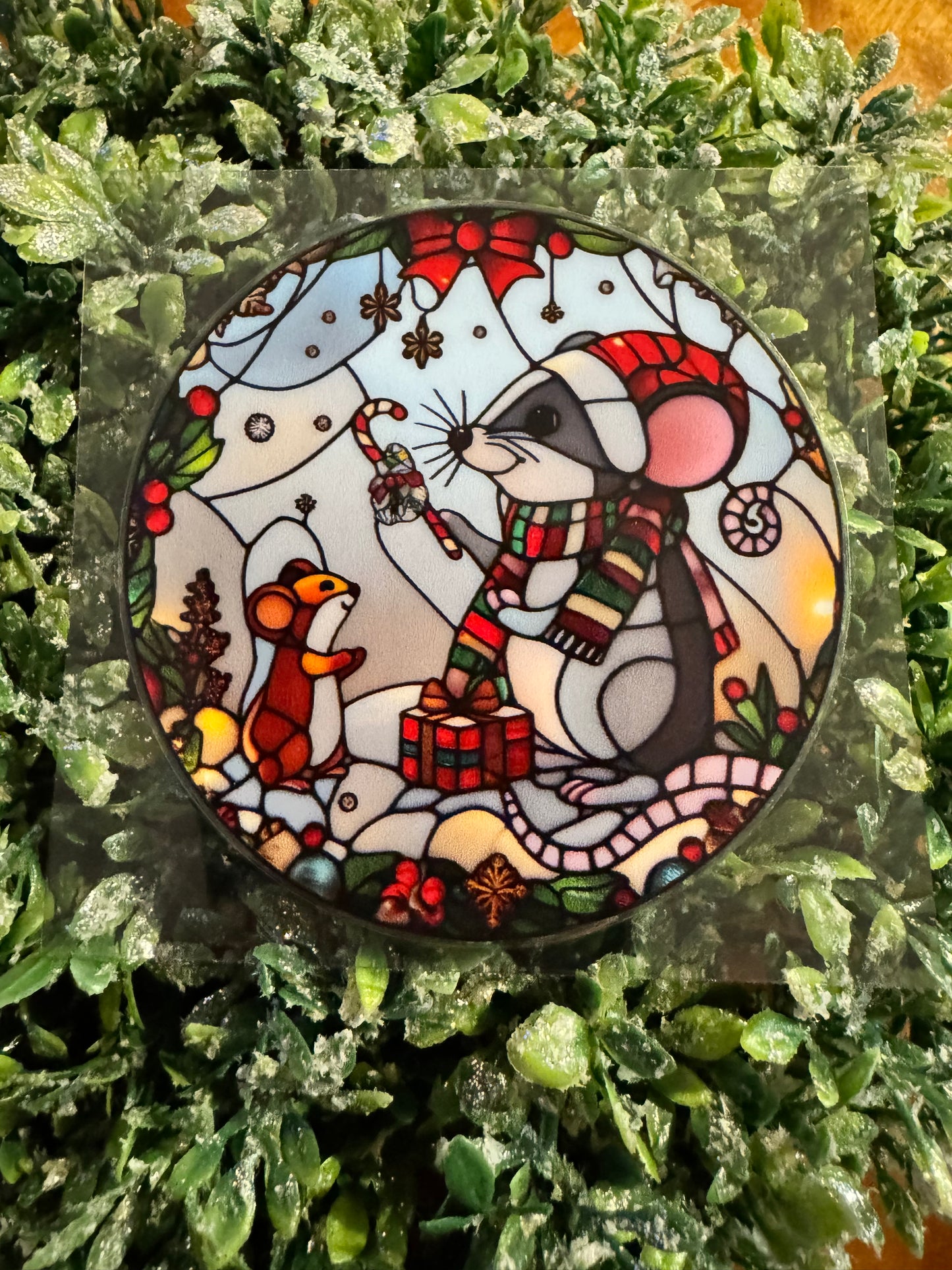 Christmas Mice Circle Decal