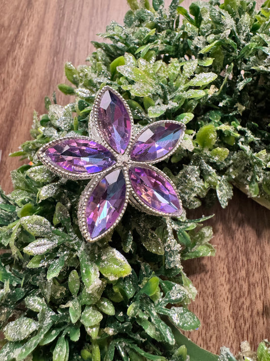 Purple Crystal Flower Topper