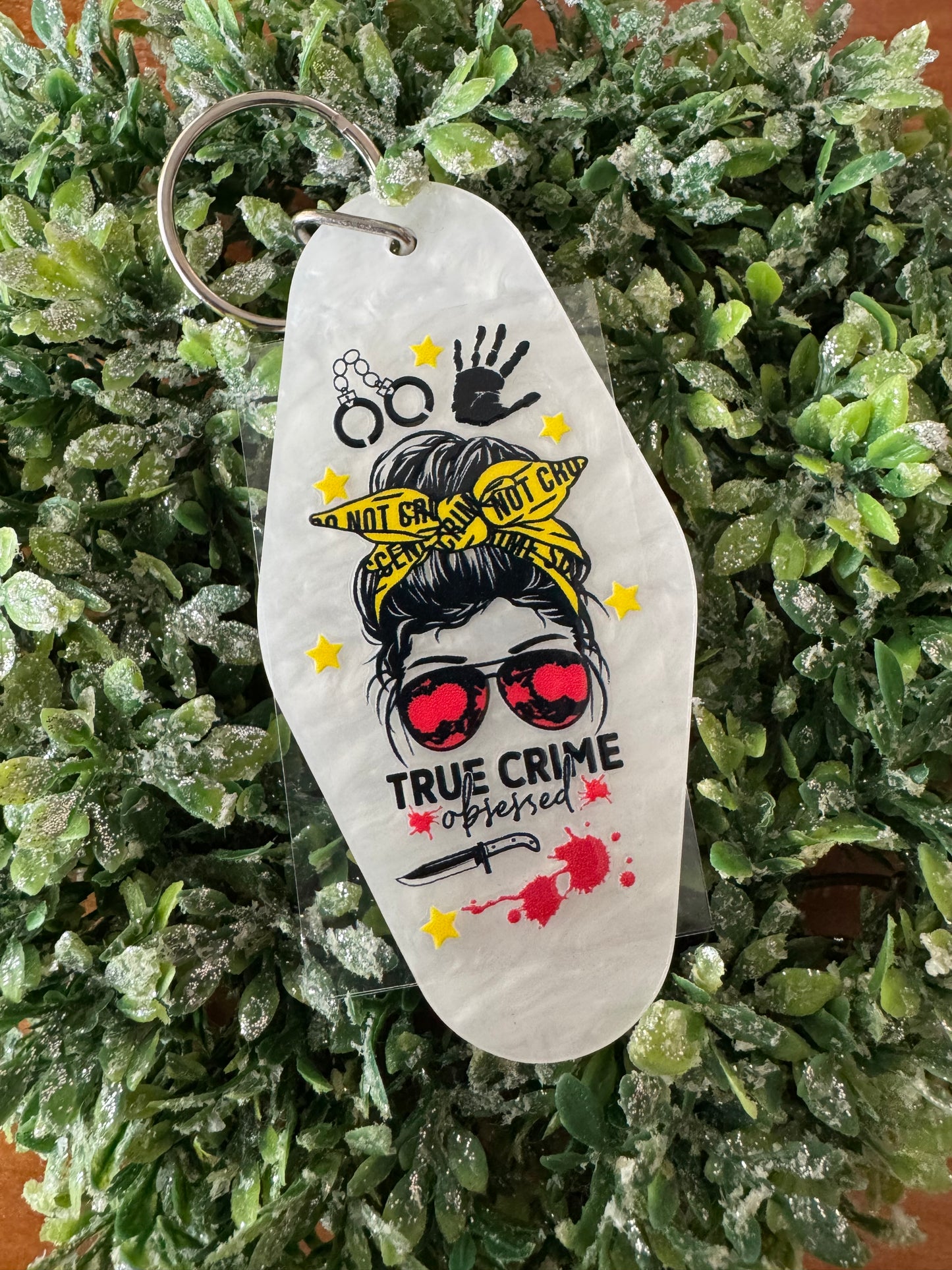 True Crime Obsessed Keychain Decal